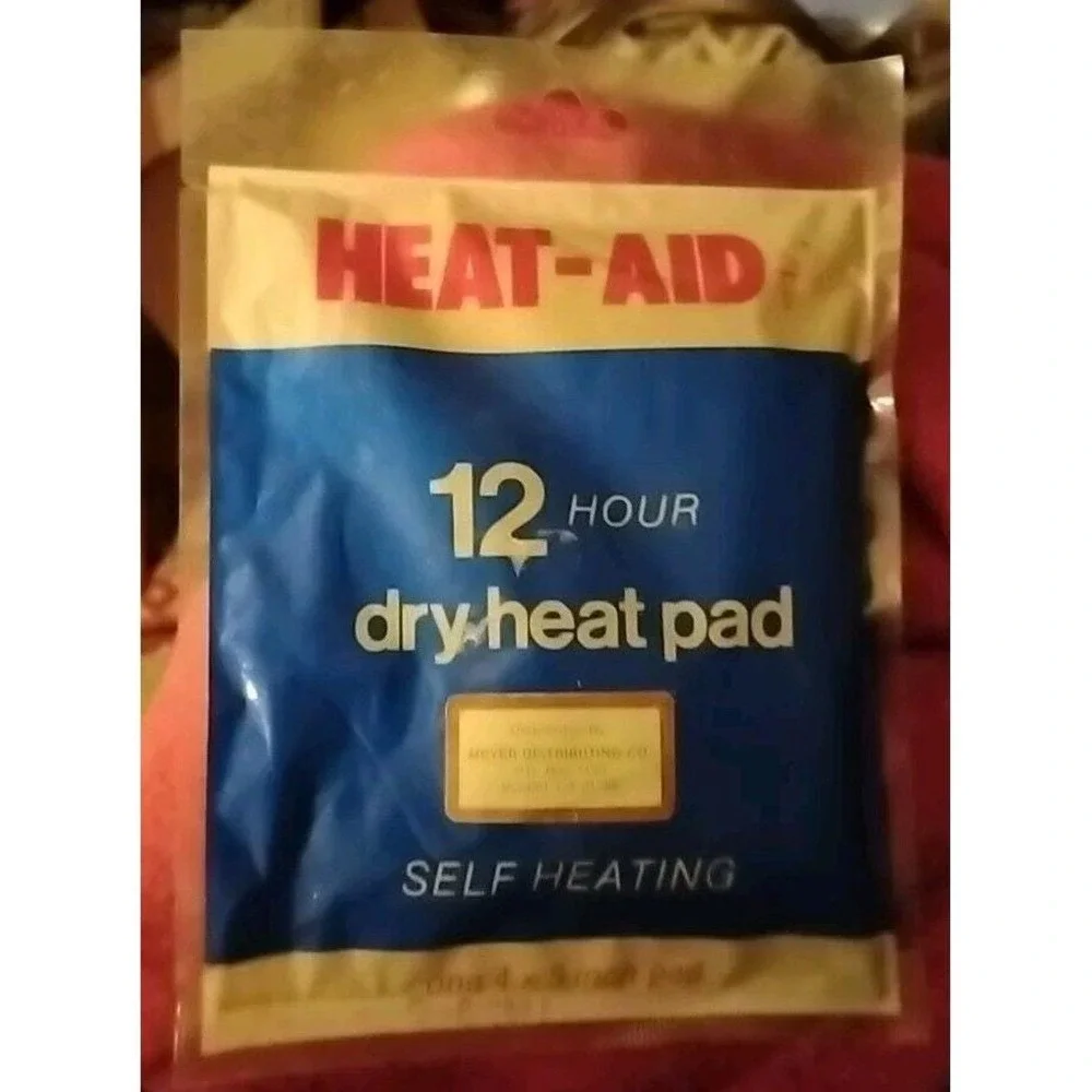 Vtg HEAT-AID  Dry Heat Pad Self-Heating 12 hr 1981 Prop 4 X 6; New Lot of 2 RARE